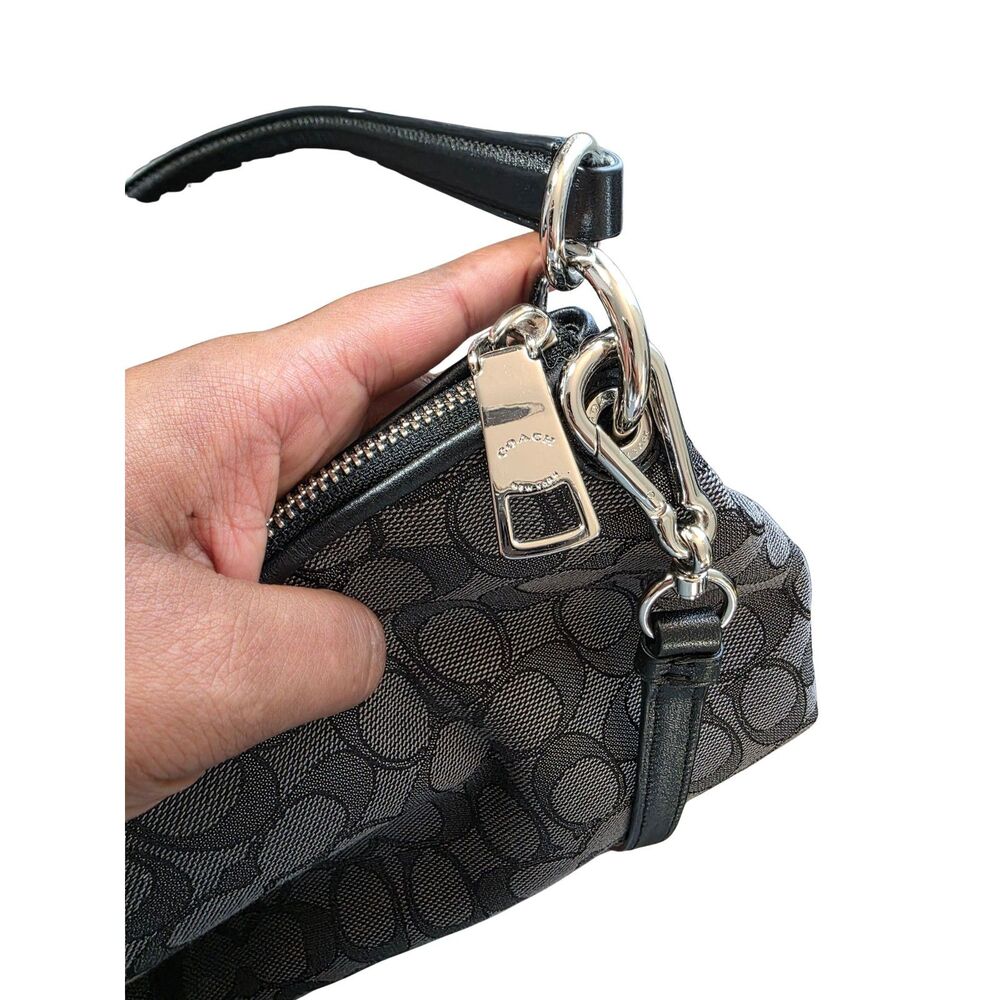 NWOT Coach Signature Jacquard Black Grey Convertible Crossbody Shoulder Bag - Picture 5 of 5